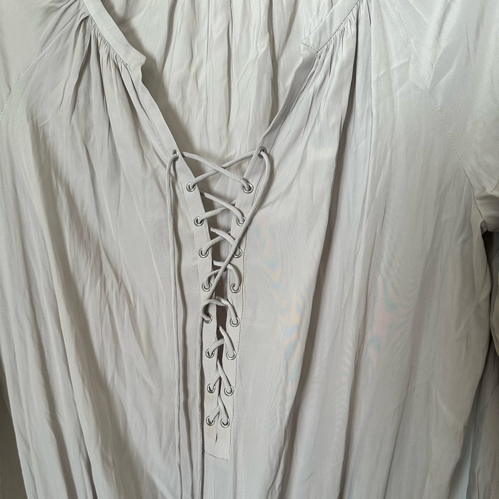 Ramy Brook ‘Alexandra’ gray lace front dress with sleeves from Revolve. Size XS - Picture 2 of 8